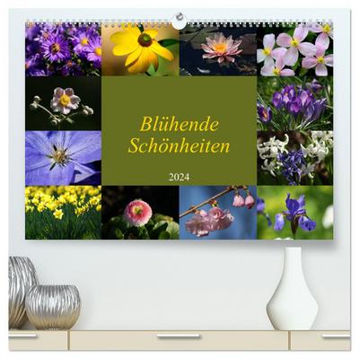 Blühende Schönheiten 2024 (hochwertiger Premium Wandkalender 2024 DIN A2 quer), Kunstdruck in Hochglanz