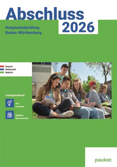 Abschluss 2026 - Hauptschulprüfung Baden-Württemberg - Lösungsband - Deutsch - Mathe - Englisch