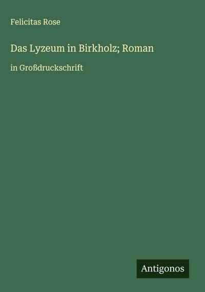 Das Lyzeum in Birkholz; Roman
