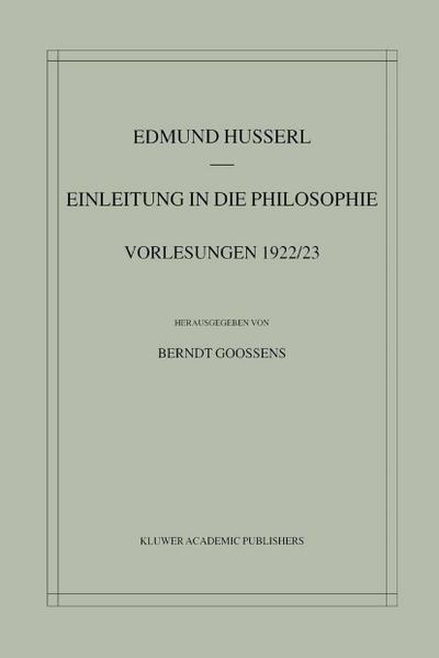 Einleitung in die Philosophie
