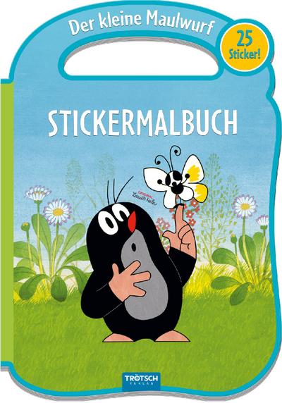 Trötsch Der kleine Maulwurf Stickermalbuch mit Henkel: Malbuch Beschäftigungsbuch Ausmalbuch Stickerbuch