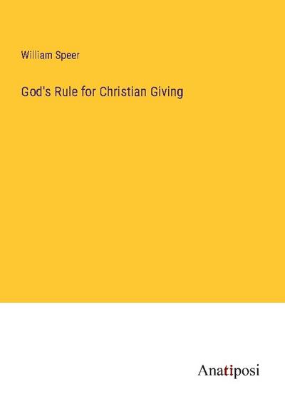 God’s Rule for Christian Giving