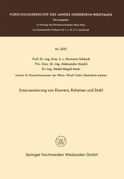 Entarsenisierung von Eisenerz, Roheisen und Stahl