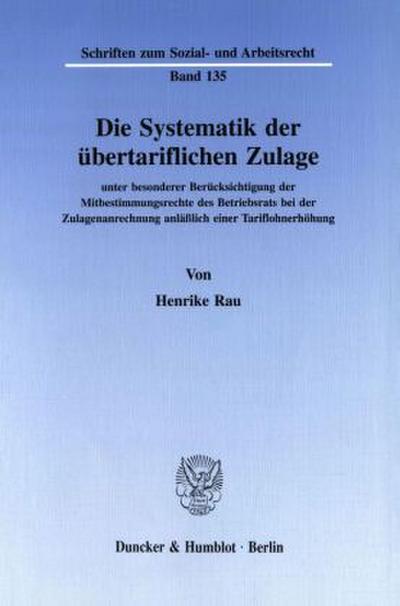 Die Systematik der übertariflichen Zulage