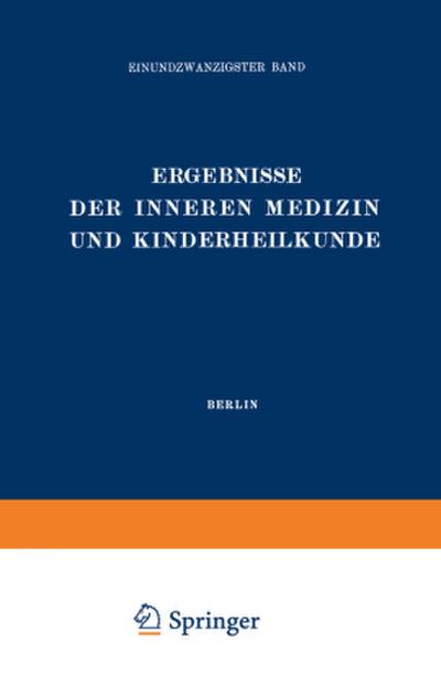 Ergebnisse der Inneren Medizin und Kinderheilkunde