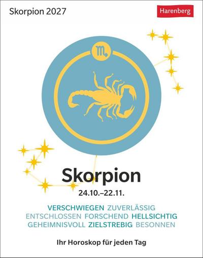 Skorpion Sternzeichenkalender 2027 - Tagesabreißkalender - Ihr Horoskop für jeden Tag