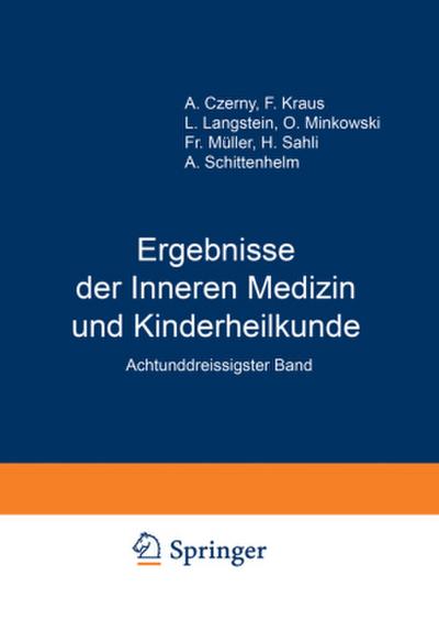 Ergebnisse der Inneren Medizin und Kinderheilkunde