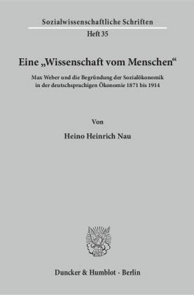 Eine "Wissenschaft vom Menschen".