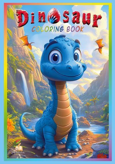 Dinosaur coloring book for kids ages 4-8 - 50 cute illustrations to color, from Brontosaurus to T-Rex - perfect for all enthusiastic young dino fans