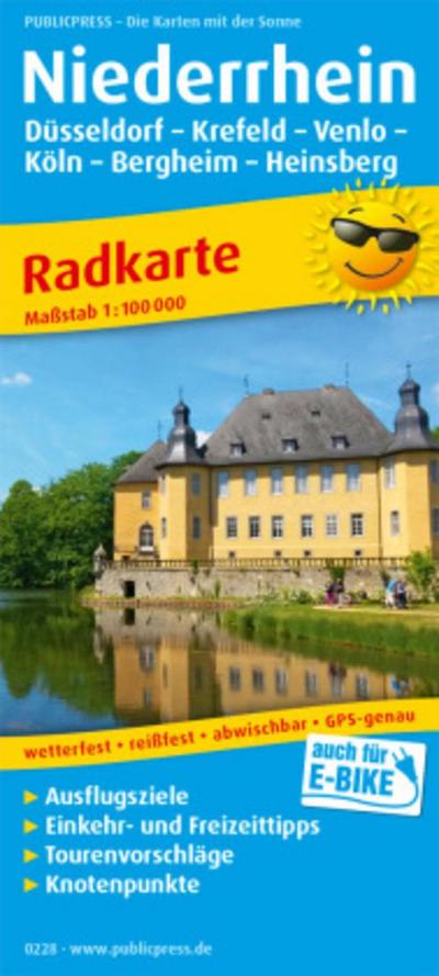 PublicPress Radkarte Niederrhein, Düsseldorf - Krefeld - Venlo - Köln - Bergheim - Heinsberg