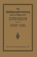 Die Schlichtungsvcrordnung vom 30.Oktober 1923