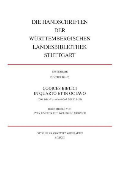 Die Handschriften der Württembergischen Landesbibliothek Stuttgart 1/5
