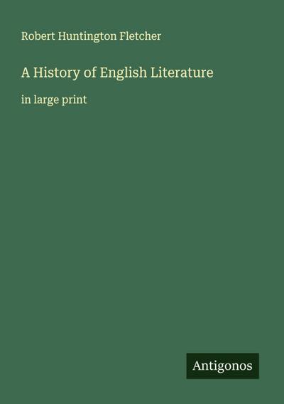 A History of English Literature