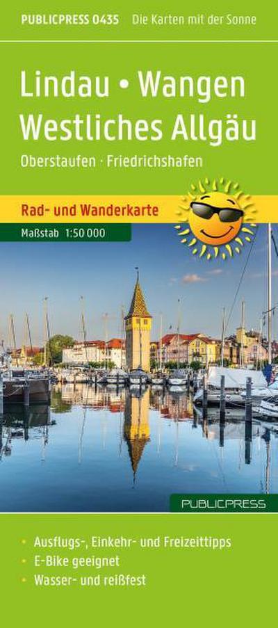 Publicpress Rad- und Wanderkarte Lindau, Wangen, Westliches Allgäu, Oberstaufen, Friedrichshafen 1:50.000
