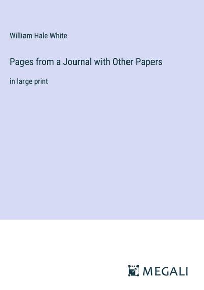 Pages from a Journal with Other Papers