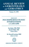 Annual Review of Gerontology and Geriatrics, Volume 19, 1999