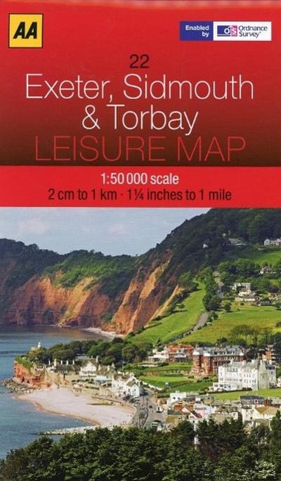 Leisure Map WK 22 Exeter, Sidmouth & Torbay 1 : 50 000