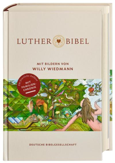 Lutherbibel mit Bildern von Willy Wiedmann. Mit Apokryphen und Familienchronik. Altes und Neues Testament mit den schönsten Bibel-Bildern des Stuttgarter Künstlers auf 36 Farbseiten.