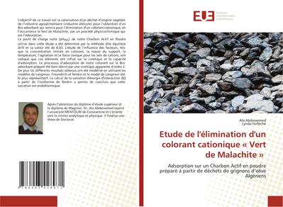 Etude de l’élimination d’un colorant cationique ’ Vert de Malachite ’