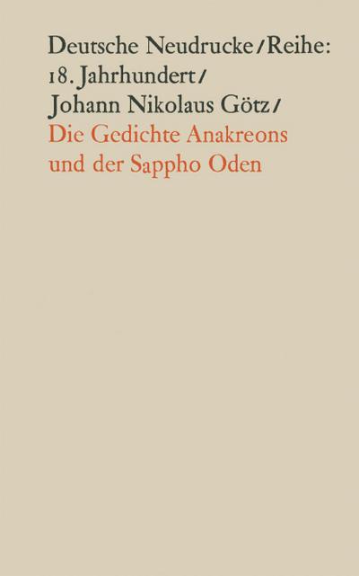 Die Gedichte Anakreons und der Sappho Oden