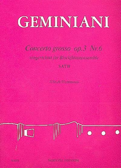 Concerto grosso op.3,6für 4 Blockflöen (SATB)