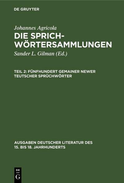 Fünfhundert gemainer newer teutscher Sprüchwörter