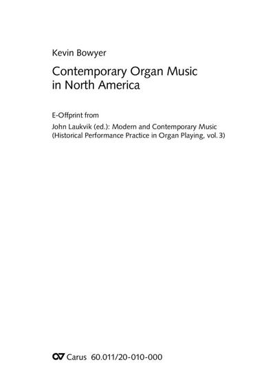 Contemporary Organ Music in North America