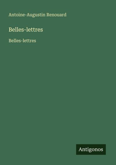 Belles-lettres