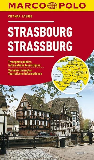 MARCO POLO Cityplan Straßburg 1:15 000: Flughafenplan, Straßenverzeichnis, Praktische touristische Informationen (MARCO POLO Citypläne)