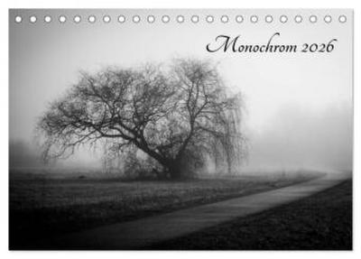 Monochrom 2026 (Tischkalender 2026 DIN A5 quer), CALVENDO Monatskalender