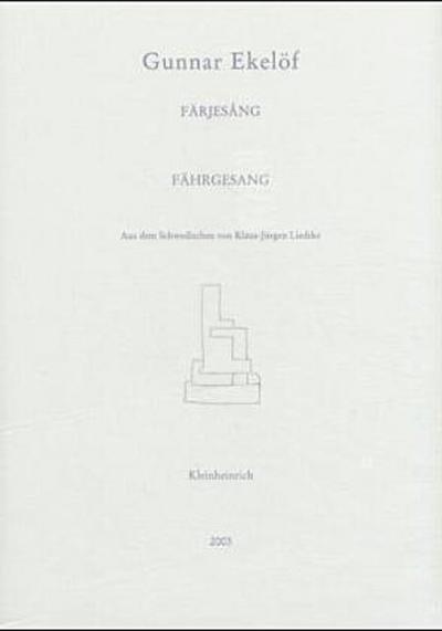 Färjesang /Fährgesang. Sent pa jorden /spät auf erden. non serviam /non serviam. Om hösten /im Herbst. Färjesang