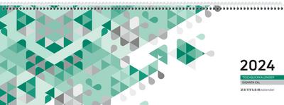 Tischquerkalender Giganta XXL grün 2024 42,2x14,8 cm