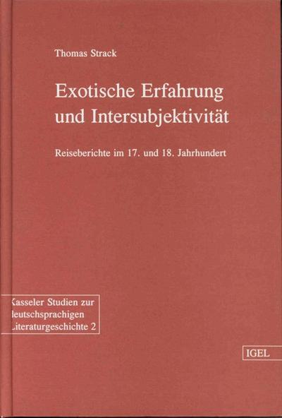 Exotische Erfahrung und Intersubjektivität
