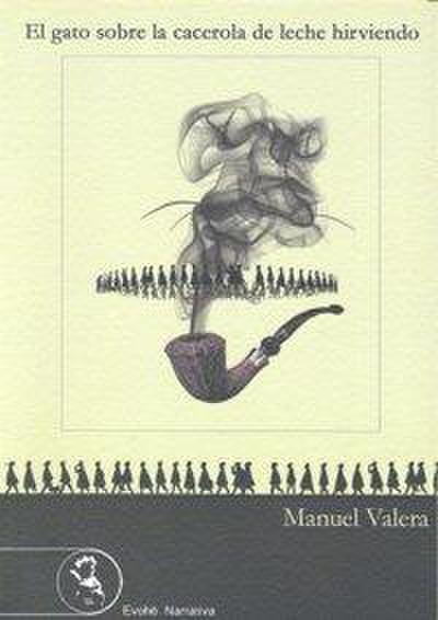 El gato sobre la cacerola de leche hirviendo