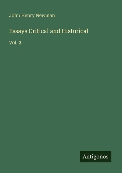 Essays Critical and Historical