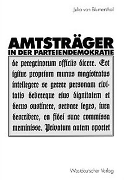 Amtsträger in der Parteiendemokratie
