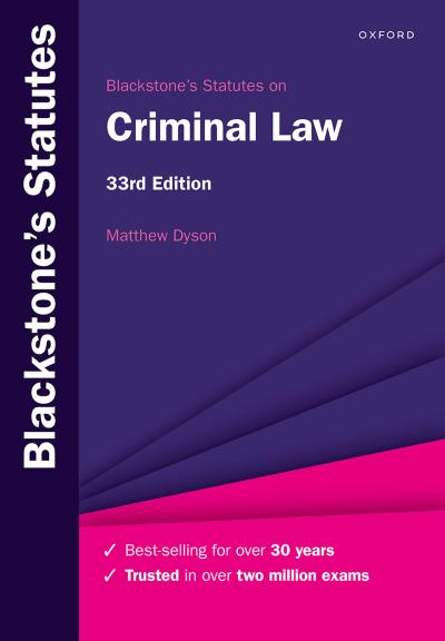 Blackstone’s Statutes on Criminal Law