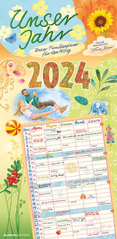 Unser Jahr - Unser Familienplaner für den Alltag 2024 - Familien-Timer - Termin-Planer - Kinder-Kalender - Familien-Kalender - 22x45
