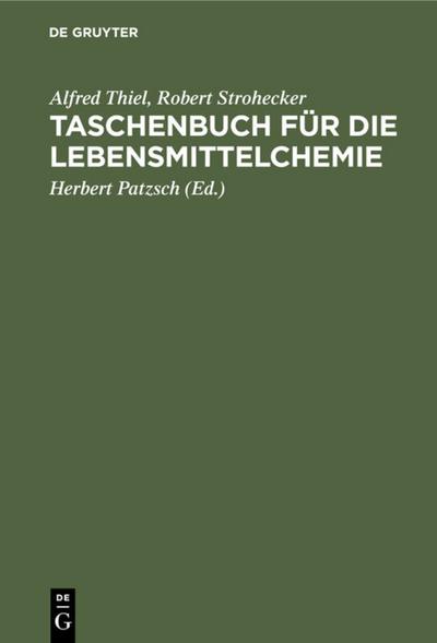 Taschenbuch für die Lebensmittelchemie