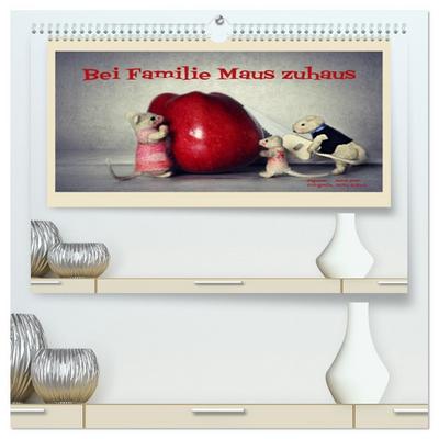Bei Familie Maus zuhaus (hochwertiger Premium Wandkalender 2026 DIN A2 quer), Kunstdruck in Hochglanz
