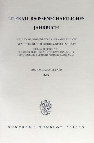 Literaturwissenschaftliches Jahrbuch