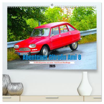 Abenteuer Citroen Ami 8 (hochwertiger Premium Wandkalender 2025 DIN A2 quer), Kunstdruck in Hochglanz