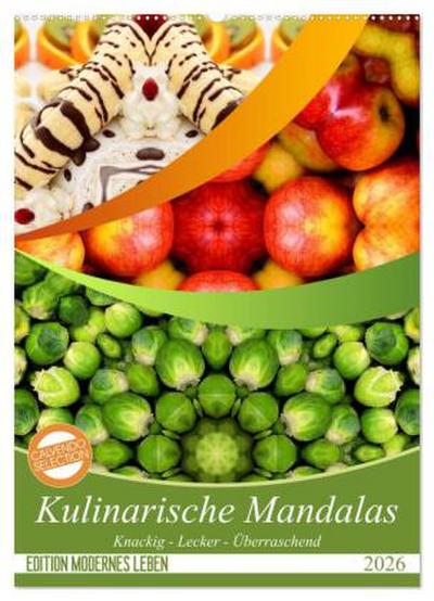 Kulinarische Mandalas (Wandkalender 2026 DIN A2 hoch), CALVENDO Monatskalender