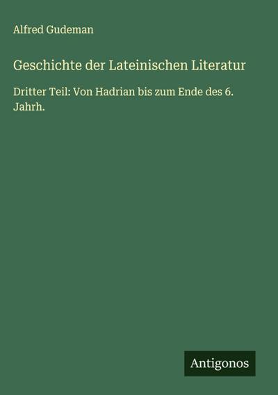 Geschichte der Lateinischen Literatur