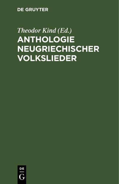 Anthologie neugriechischer Volkslieder