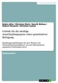 Gründe für die niedrige Ausschöpfungsquote einer q