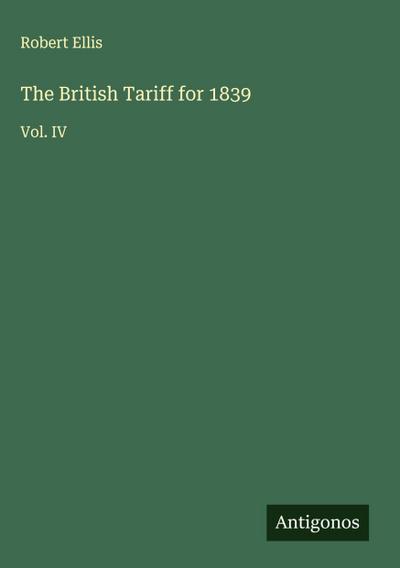 The British Tariff for 1839