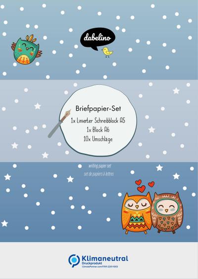 Briefpapier-Set für Kinder: Eulen