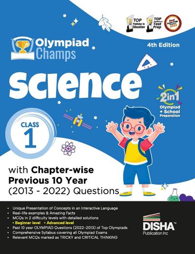 Olympiad Champs Science Class 1 with Chapter-wise Previous 10 Year (2013 - 2022) Questions 4th Edition | Complete Prep Guide with Theory, PYQs, Past & Practice Exercise |