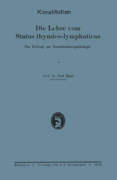 Die Lehre vom Status thymico-lymphaticus